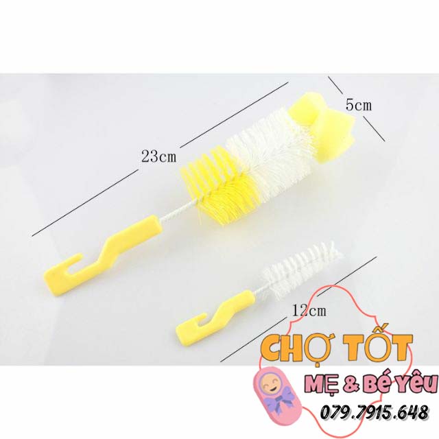 Cọ Rửa Bình Sữa Và Núm Ty 2 Chi Tiết Đầu Mút