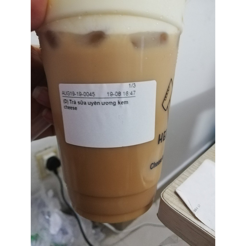 Giấy in tem trà sữa , decal nhiệt 50x30 , 5x3cm