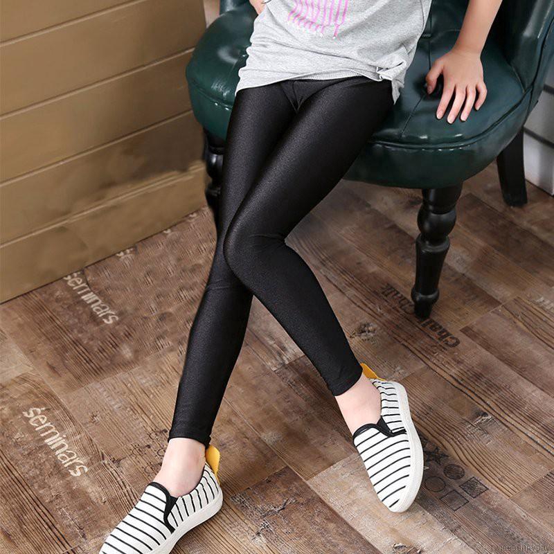 Quần legging màu trơn dễ thương cho bé gái