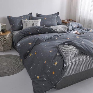 Bộ Chăn Ga Gối Cotton Poly Vũ Trụ