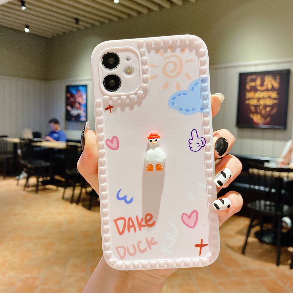 Tilt Head Duck Silicone Phone Case with Pendant for OPPO Reno6 5 3 A93 A94 A15 A3S A5 A12 A5S A7 A12E A8 A31 A57 A59 A83 F11 A5 A9 2020 A52 A72 | BigBuy360 - bigbuy360.vn