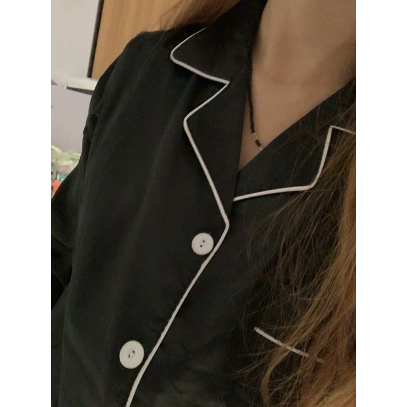 Bộ ngủ dài lụa trơn