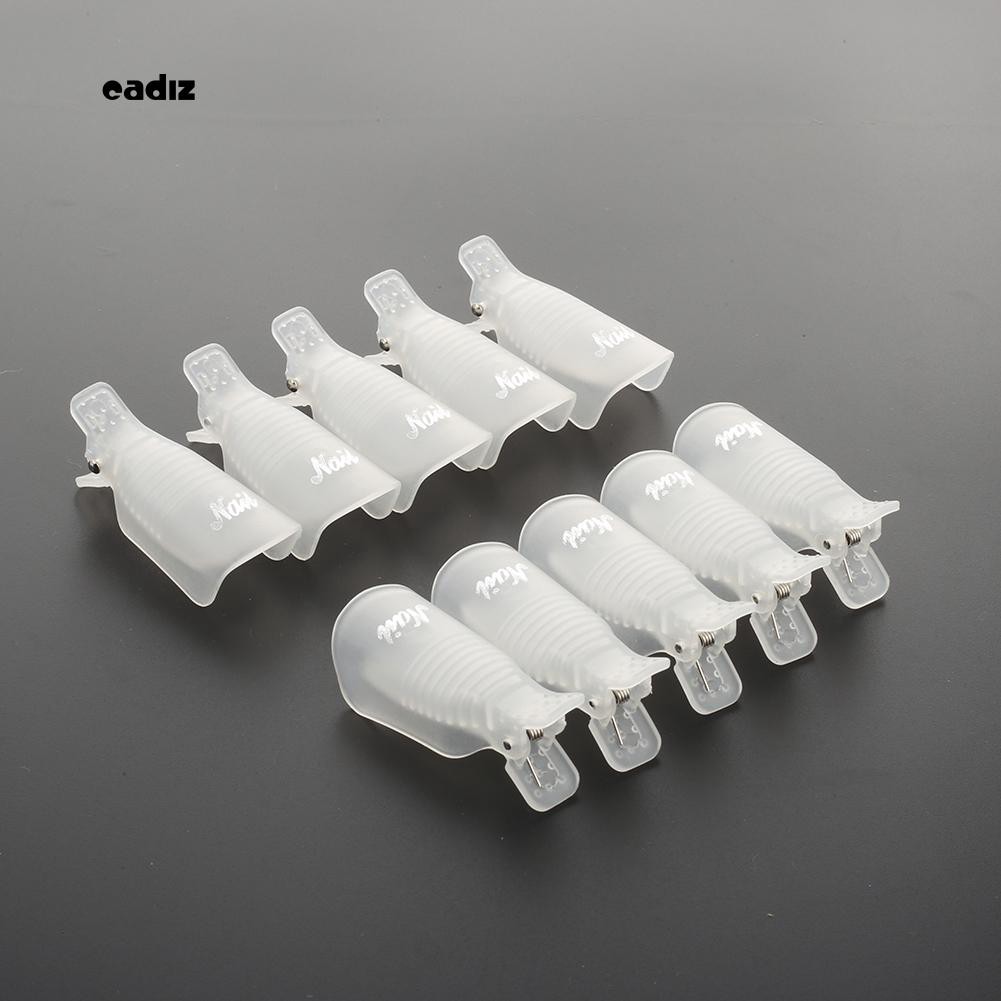 ✮10Pcs Plastic Acrylic Nail Art Soak Off Clip Cap UV Gel Polish Remover Wrap Tool