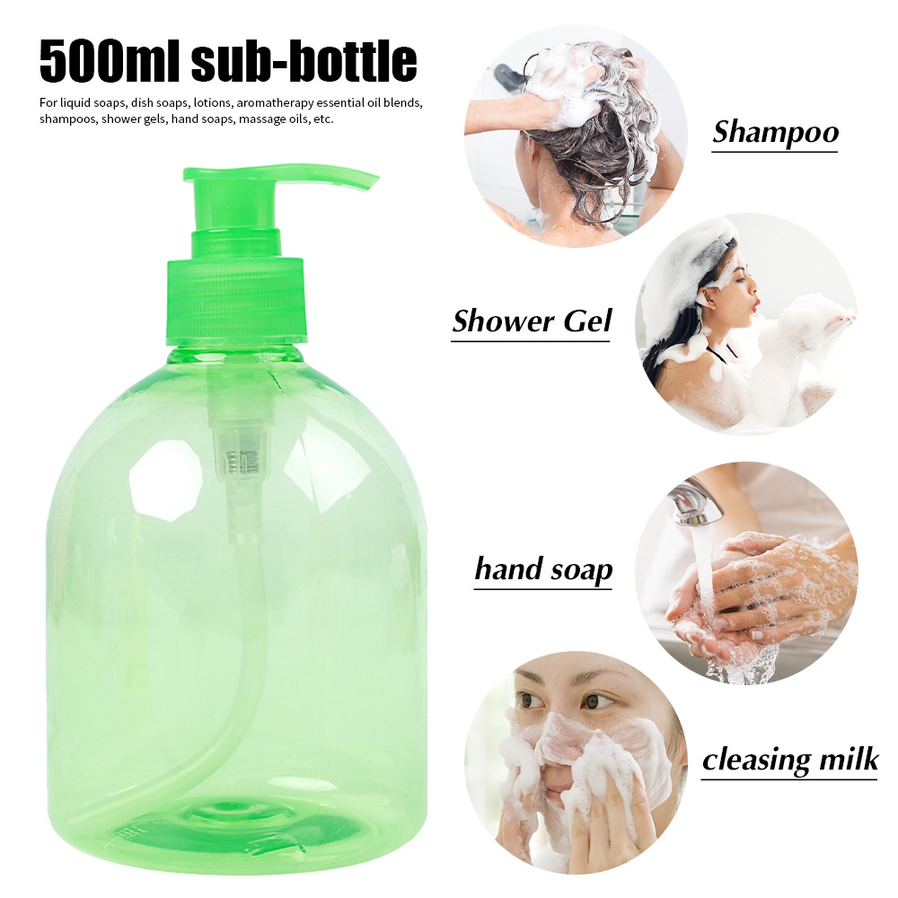Bình Nhựa Rỗng 500ml Dạng Bơm Đựng Lotion Trong Suốt Có Thể Bơm Lại