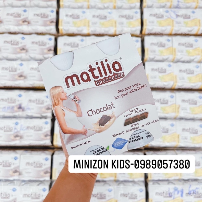 Lốc 4 Chai Sữa Bầu Matilia Pháp  Đủ Vị Date Dài Hạn | Minizon Kids