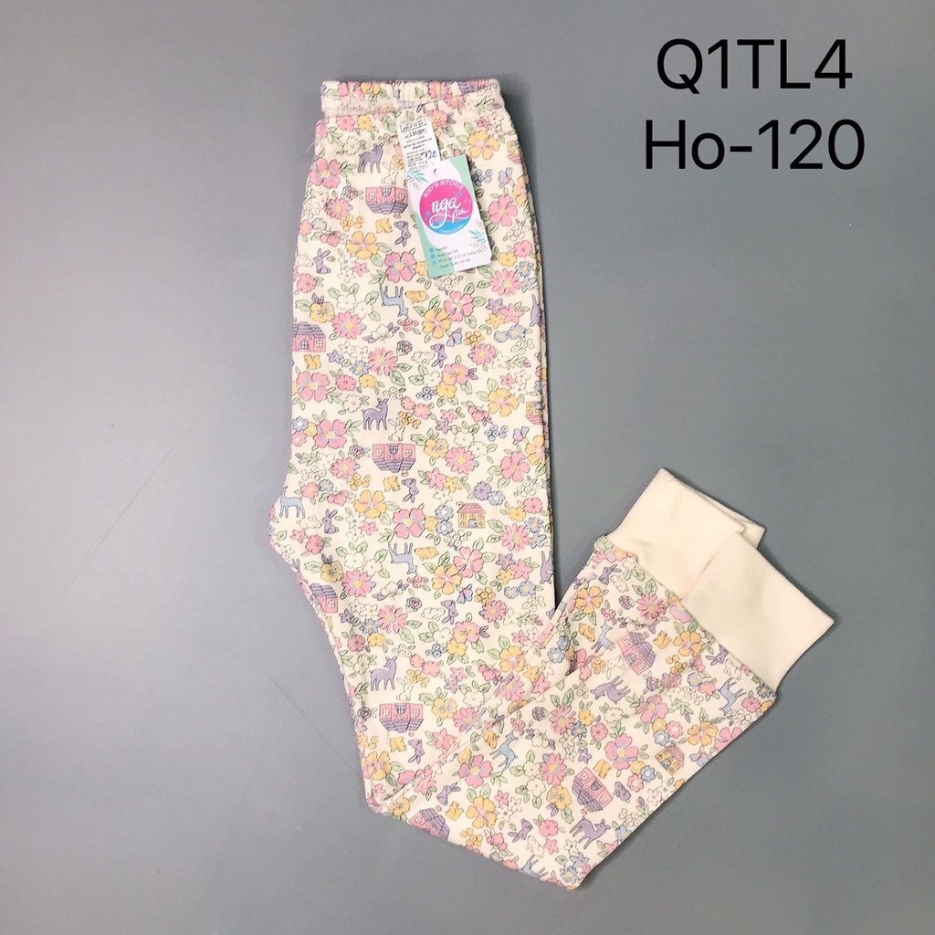 Quần dài cotton thun tăm lộn xộn dễ thương Nga Fish Q1TL4
