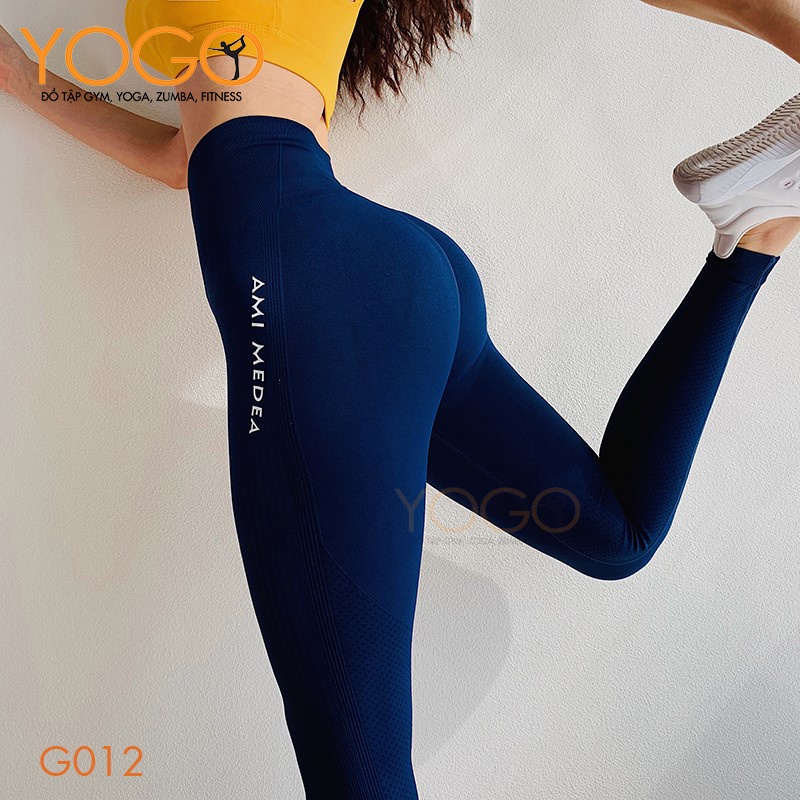 Quần tập gym yoga nữ tại nhà legging dài nâng mông cạp cao gen bụng định hình eo thon co dãn thoáng khí YOGO G012