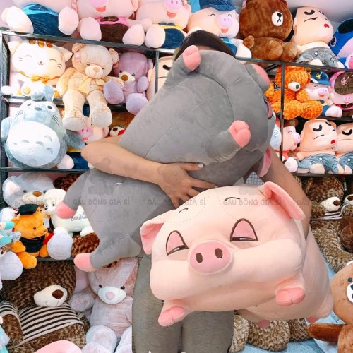 GỐI ÔM HEO HÍ SIZE LỚN VẢI MINISO LÔNG MỊN ĐÀN HỒI TỐT ẢNH THẬT