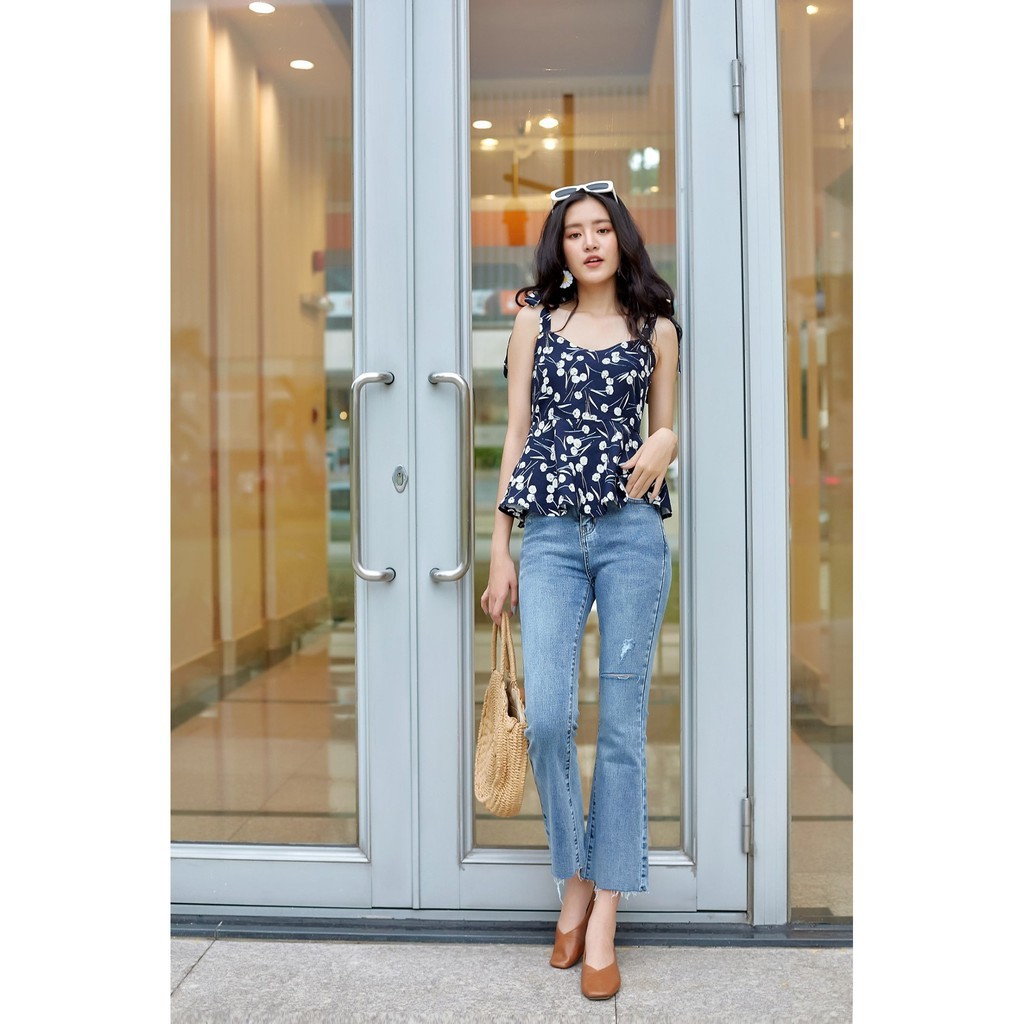 Áo hai dây họa tiết