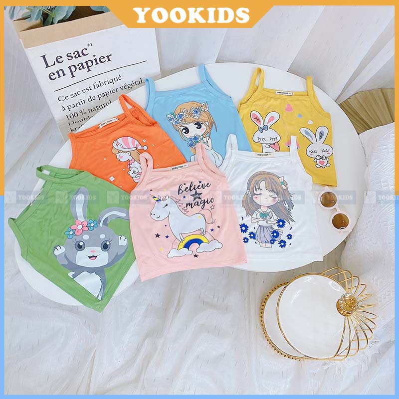 Áo 2 dây cho bé gái, Áo hai dây bé gái chất thun lạnh sài gòn loại 1 YOOKIDS in hình công chúa cho bé 1 2 3 4 tuổi