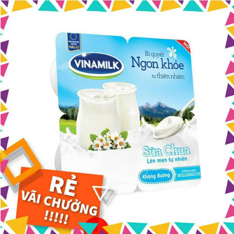 Lốc 4 hộp sữa chua không đường Vinamilk