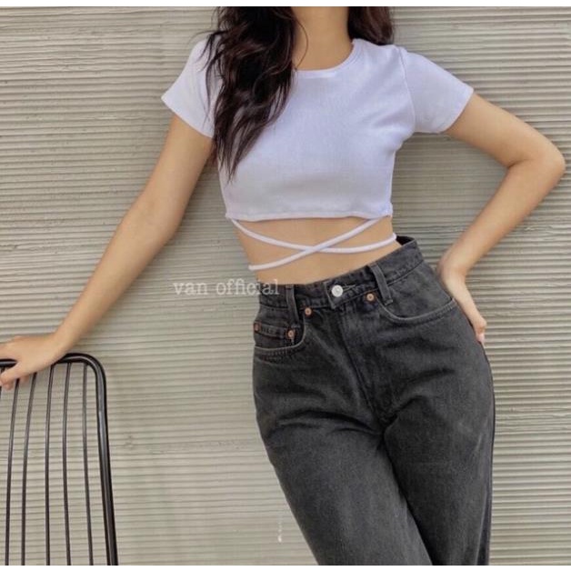 ÁO CROPTOP  ĐAN DÂY EO CỰC HOT XINH LẮM H20 [Hàng Siêu Cấp] | BigBuy360 - bigbuy360.vn