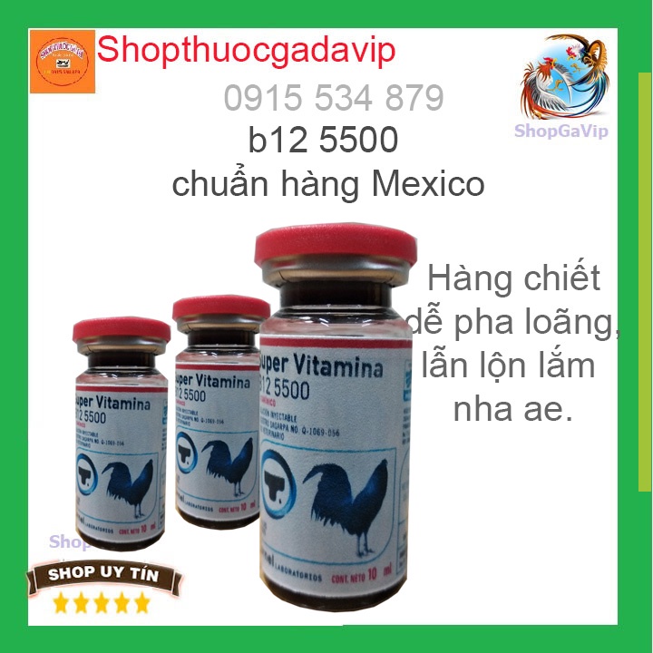 super vitamin b12 5500 nuôi gà đá tăng bo đỏ đẹp