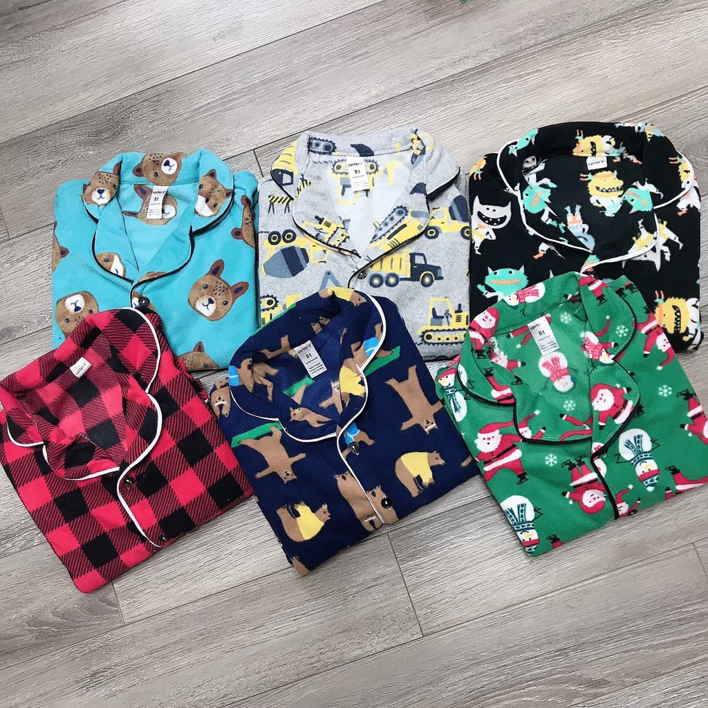 Bộ pyjama vải nỉ bông cho bé trai