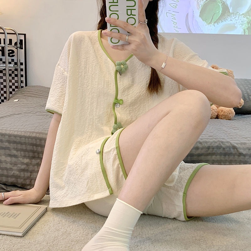 Bộ Đồ Ngủ Ngắn Tay Size Lớn Họa Tiết Hoa Dễ Thương Cho Nữ