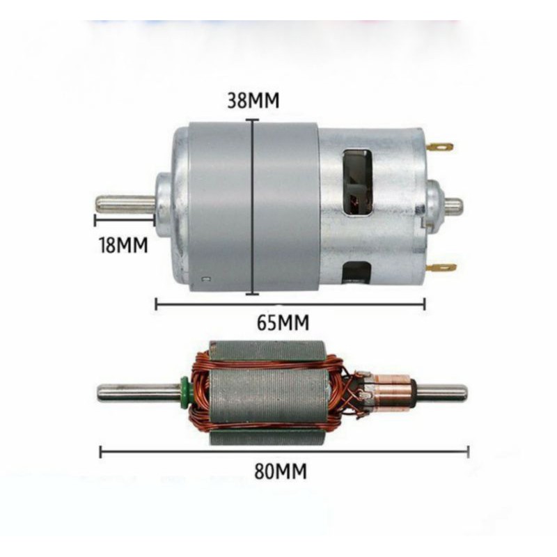 Motor HRS 555 12-24v hàng tháo máy lực khỏe, chạy êm.