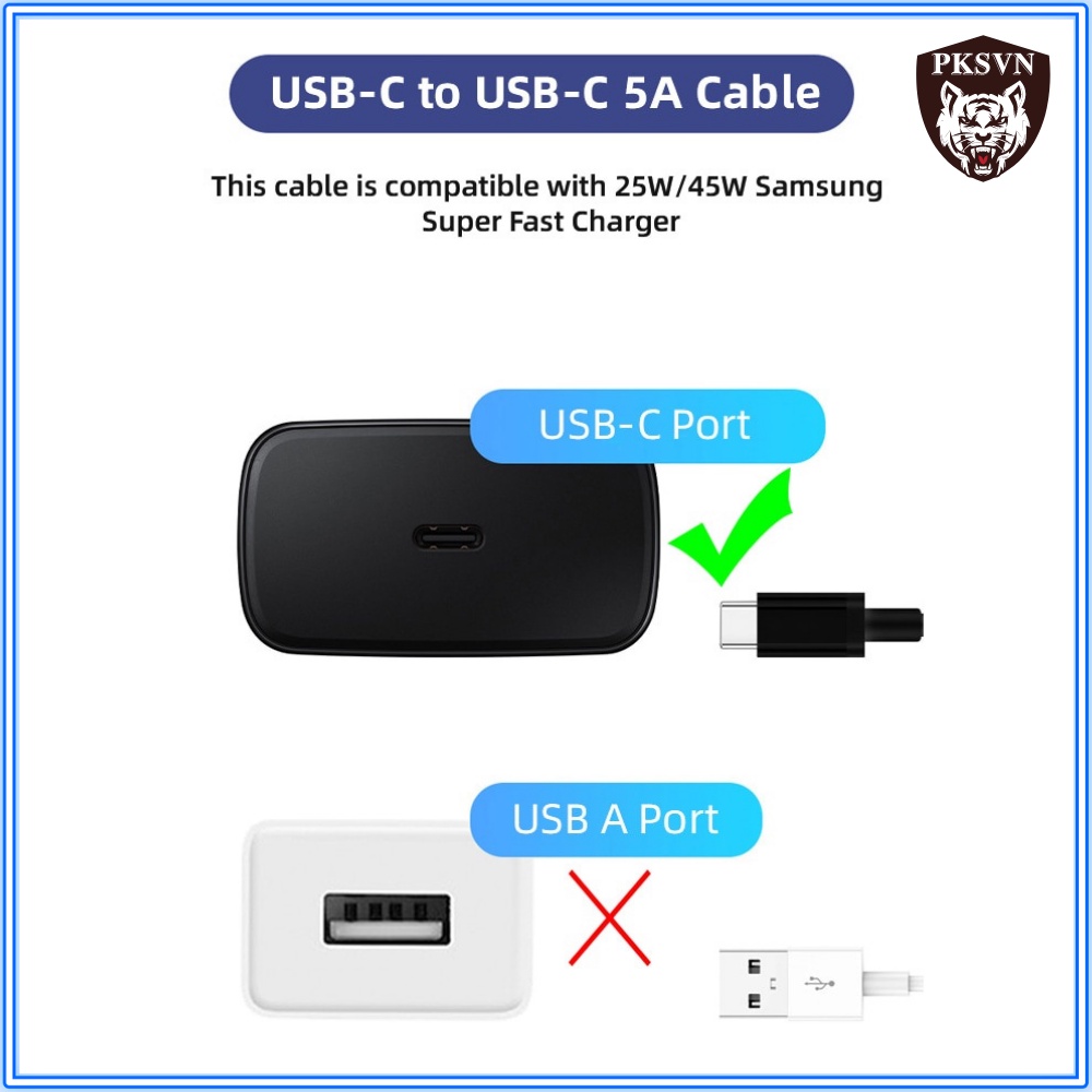 Dây Sạc Nhanh Type C to Type C 5A 25w dành cho SAMSUNG Galaxy S21 Ultra S20 S10 Note 20 10 A71 A51 A90 - Bảo Hành 1 Năm