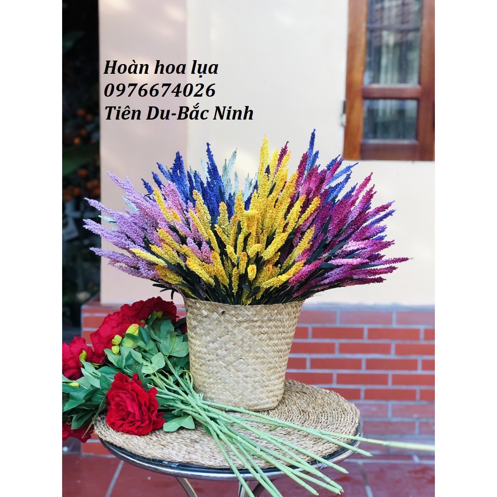 Hoa giả_Lavender mốc nhiều màu sắc phù hợp cắm trang trí, cắm bình, decor mọi không gian nhà cửa
