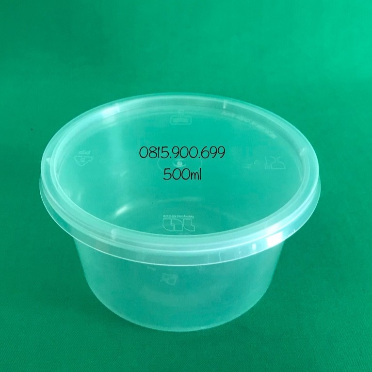HỘP NHỰA TRÒN  PP CÓ NẮP 500ml