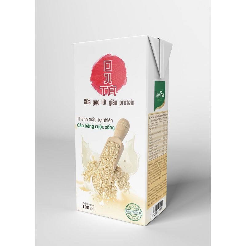 thùng 30 hộp Sữa Gạo Lứt Lavina Food 180ml HSD: 19/9/2021  sữa gạo lứt  dinh dưỡng giàu protein tế bào mía Mitaji ojita