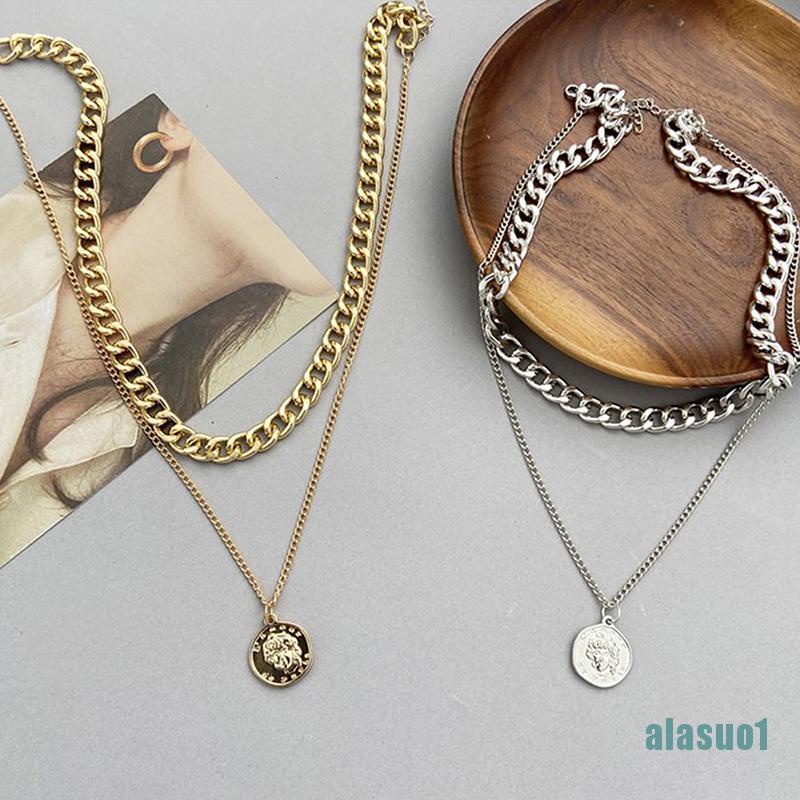 Vòng cổ choker màu vàng / bạc cổ điển hình đồng xu