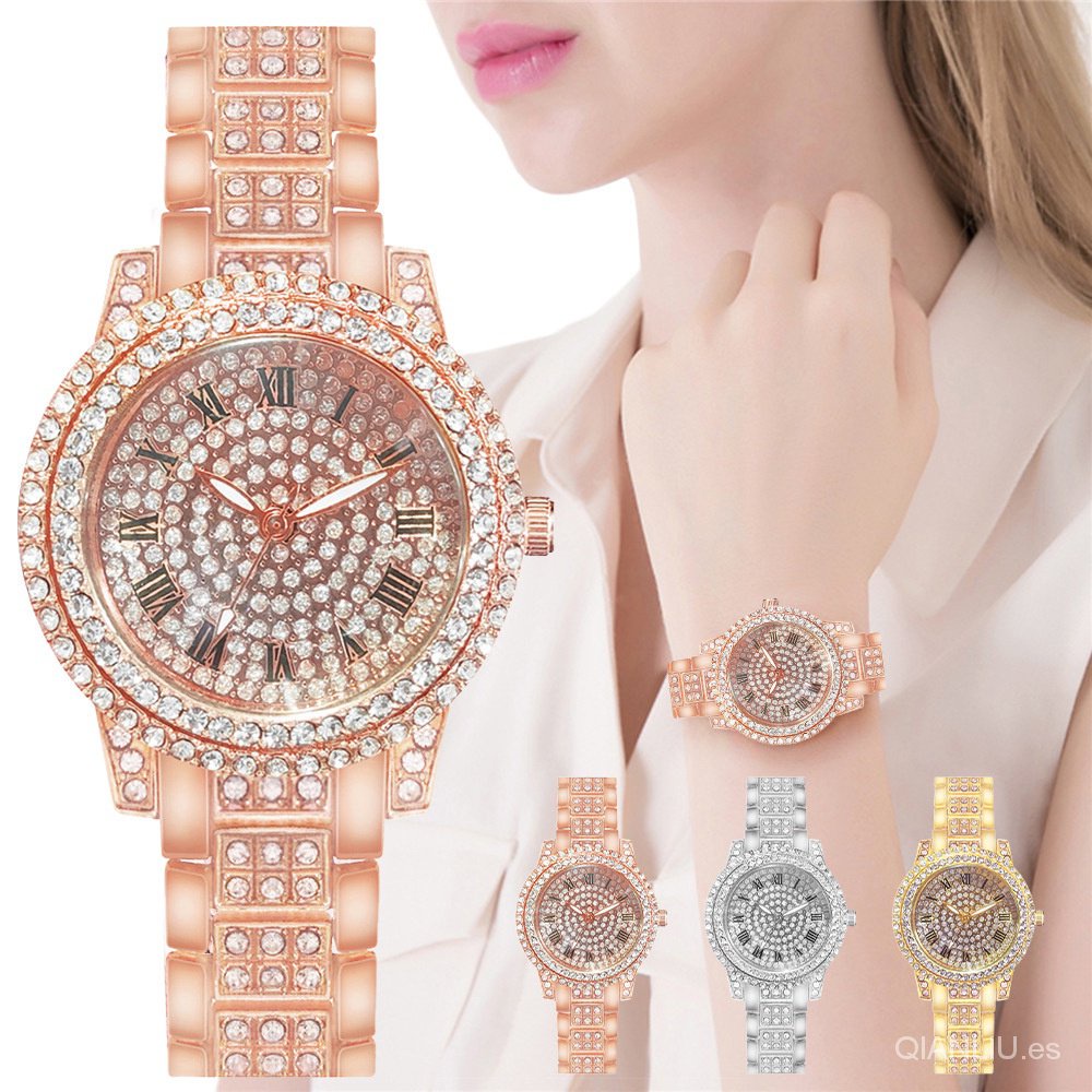 【Mico】Đồng Hồ Đeo Tay Thạch Anh Siêu Mỏng Đính Đá Kim Cương Giả Bằng Thép Không Gỉ Chất Lượng Cao Dây Đeo Dạng Lưới Màu Vàng Đồng Dành Cho Nữ