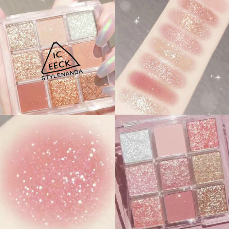 Bảng phấn trang điểm mắt chín màu lì ánh nhũ lấp lánh phong cách Hàn Quốc dành cho học sinh người mới bắt đầu | BigBuy360 - bigbuy360.vn