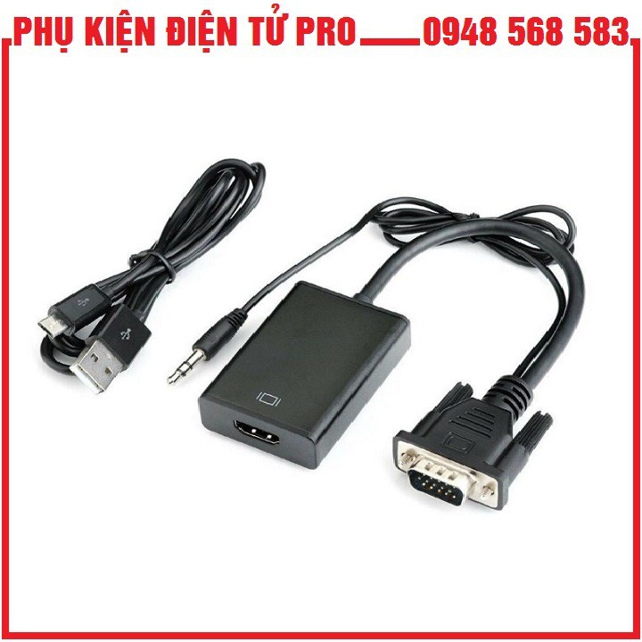 Dây Chuyển Đổi Tín Hiệu Từ Vga Sang Hdmi Có Âm Thanh Kèm Theo Dây Micro Usb