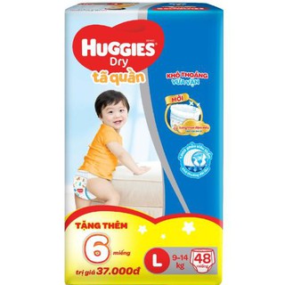 Tã quần huggies l48, xl42 + 6 miếng