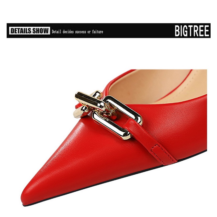 BIGTREE Giày Cao Gót Mũi Nhọn 7P Thời Trang Thanh Lịch Dành Cho Nữ Chính Hãng Mall-386-1