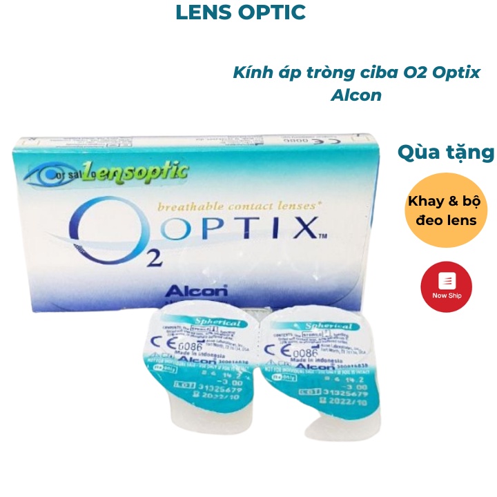 Kính áp tròng Ciba O2 Optix dùng 3 tháng không màu