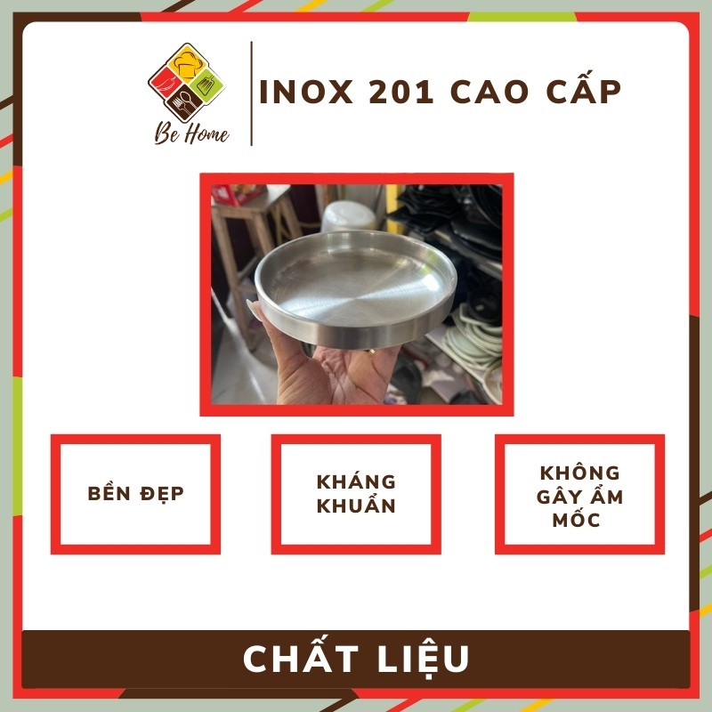 Tô Inox cách nhiệt BEHOME Bát ăn cơm Tròn Sâu 2 Lớp Hàn Quốc Kháng Khuẩn Chống ẩm mốc Chống Xước