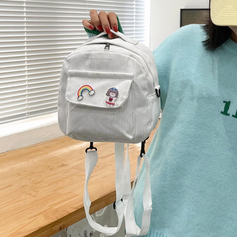 Youyo Ba Lô Đeo Vai Nhỏ Vải Nhung Kẻ Có Thể Chuyển Đổi Được Cho Nữ