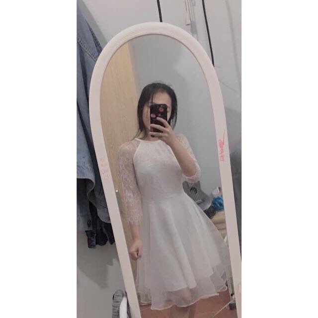 váy trắng dự tiệc tay ren kèm ảnh thật và video MS421 SẴn SIZE S,M | BigBuy360 - bigbuy360.vn