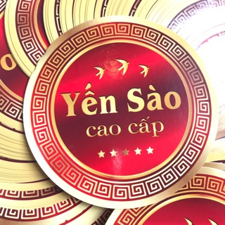 Combo 10 TEM DECAL DÁN HỘP YẾN SÀO CAO CẤP 8.5CM