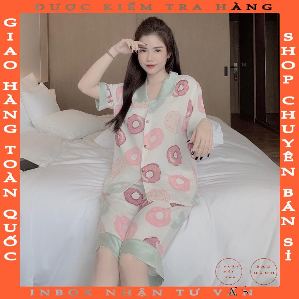 Đồ Bộ Nữ Bò Sữa - Đồ Ngủ Mặc Nhà Nữ Lụa Pijama Ngắn Mềm Mát Cao Cấp Dễ Thương Đẹp  tranvuong