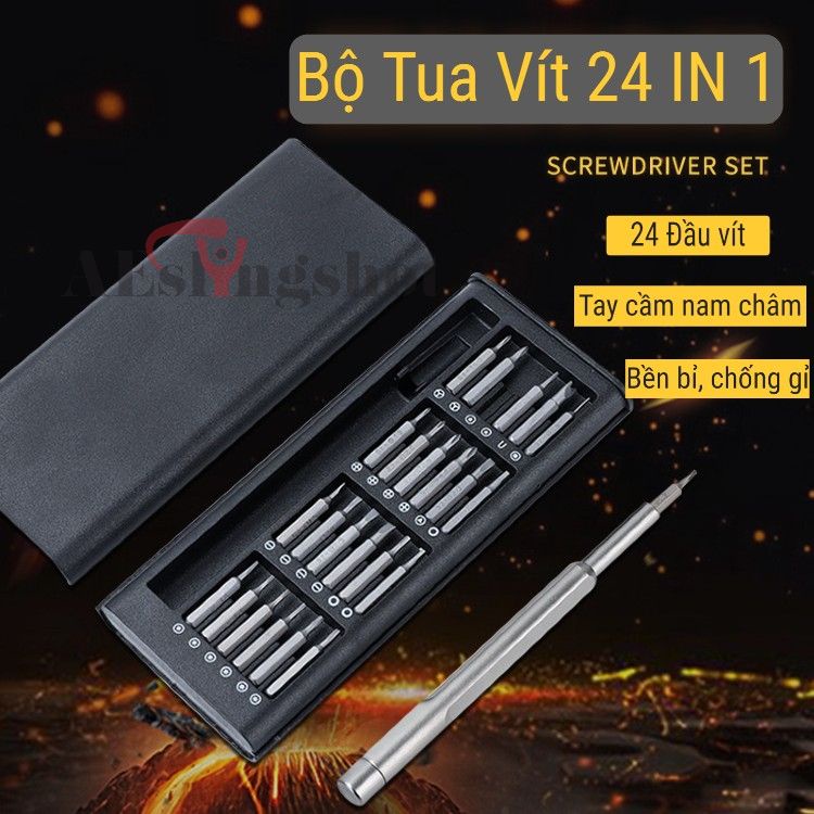 Bộ Tua Vít Đa Năng, Bộ Tô Vít Đa Năng Mini 24 Đầu Nhỏ Sửa Điện Thoại, Mở Laptop, Mắt Kính, Đồng Hồ