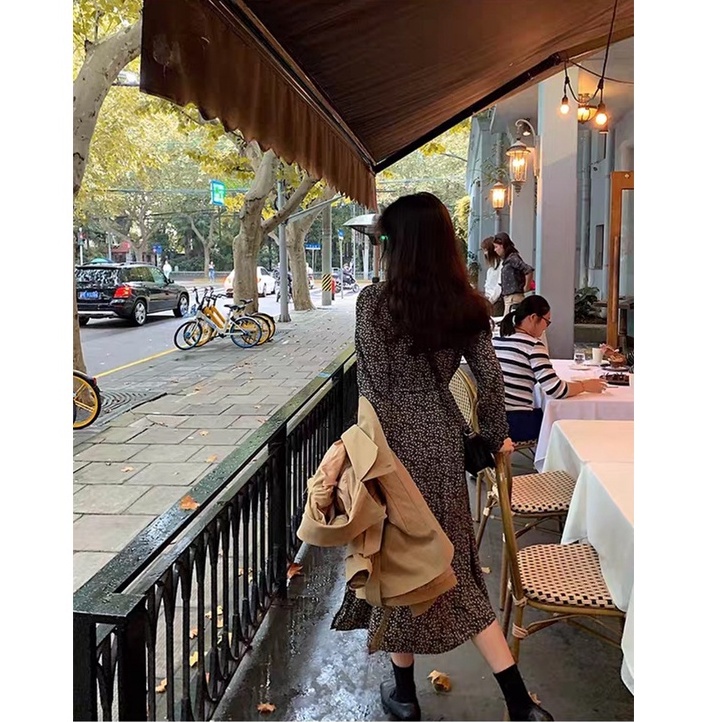 [CÓ SẴN] 💚 Váy hoa nhí dài tay chất liệu cao cấp mềm mát, phong cách retro đẹp mê 💚 | BigBuy360 - bigbuy360.vn