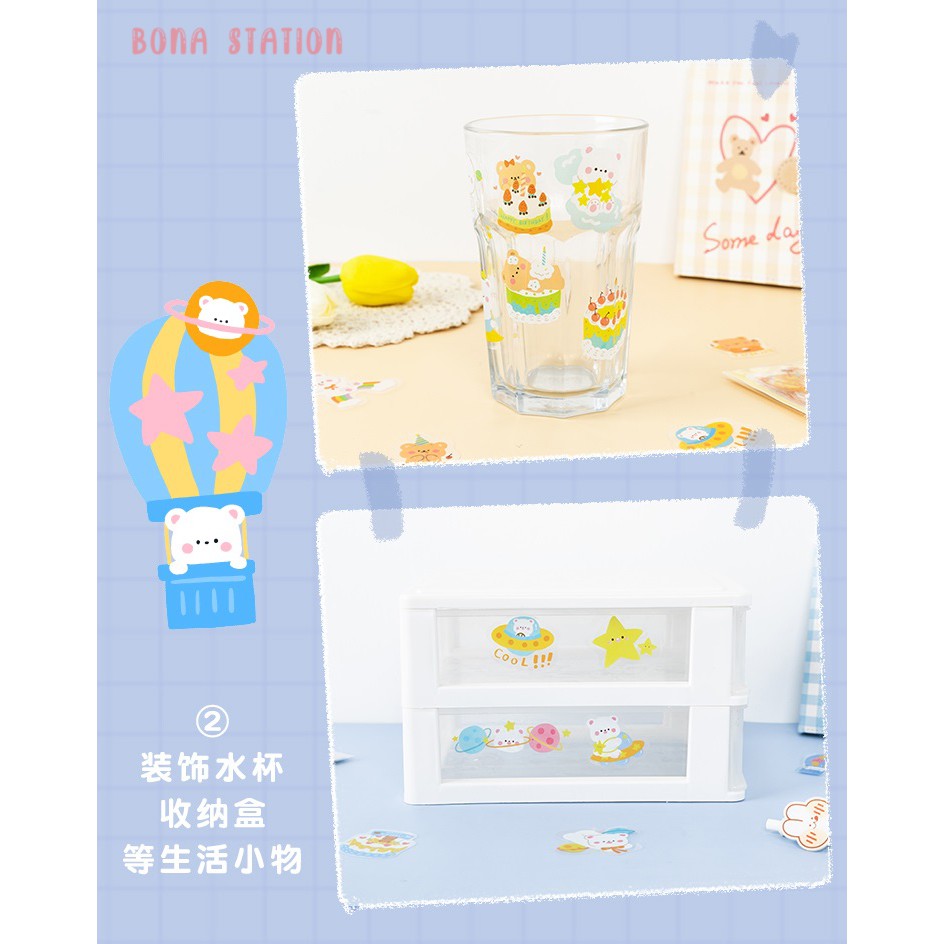 Bộ 40 sticker trang trí Rosy Posy Sweet cub | BSB079