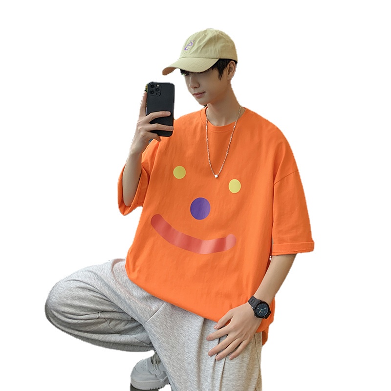 Áo Thun Tay Ngắn Dáng Rộng In Họa Tiết Hoạt Hình Kiểu Nhật Bản Thời Trang Mùa Hè Cho Nam