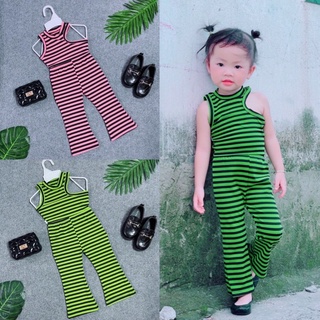 Set áo thun sọc khoét vai kèm quần loe điệu đà size từ 7-25kg