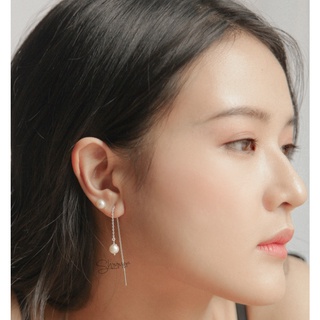 Bông tai bạc 925 Thread Pearl - Shimmer Silver