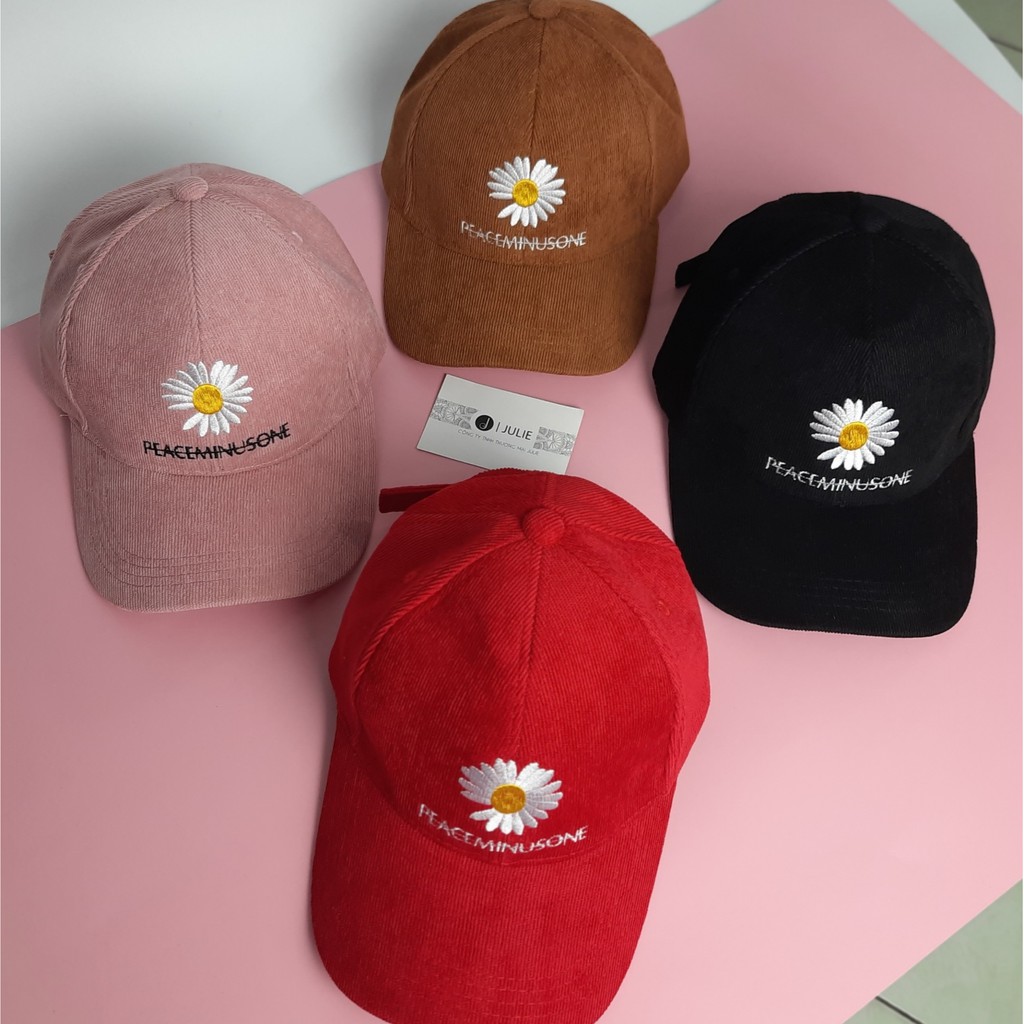 Nón Lưỡi Trai Hoa Cúc Jussy Official Chất Vải Nhung Gân Mềm Mịn Hottrend