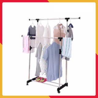 Cây phơi quần áo 2 tầng inox