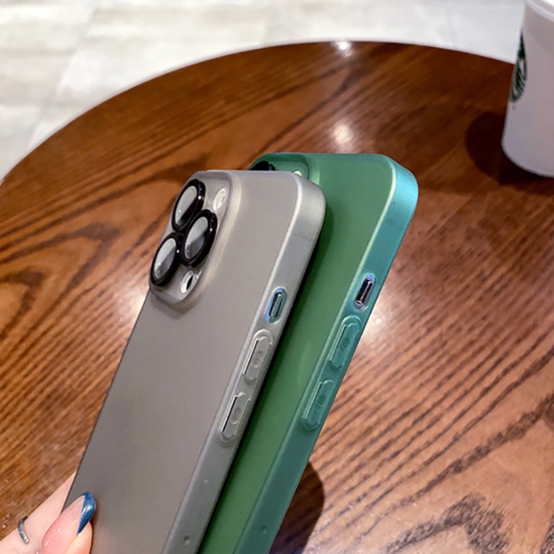 Ốp Điện Thoại Mặt Kính Siêu Mỏng Chống Sốc Cho iPhone 14 plus 13 12 11 Pro Max