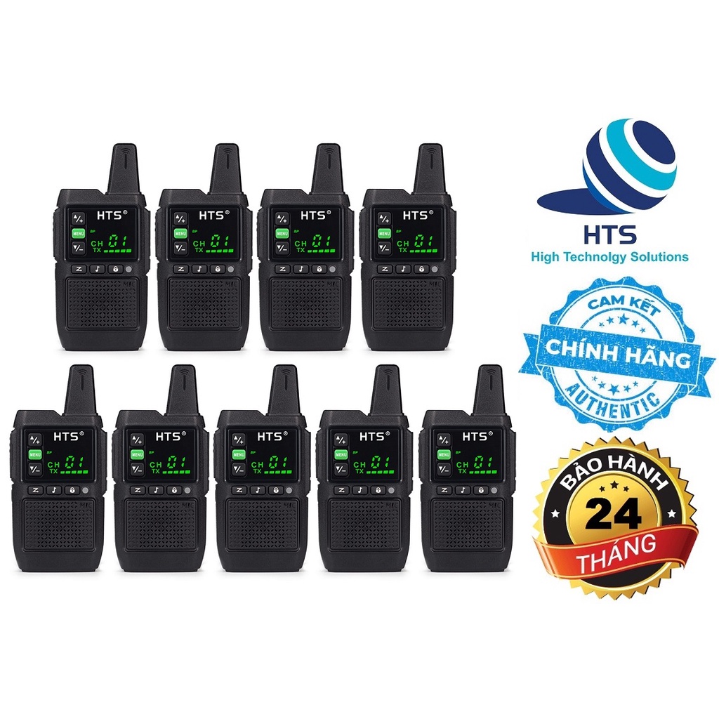 Bộ 9 Máy Bộ đàm siêu nhỏ HTS X5 Hàng Chính Hãng Bảo Hành 24 Tháng, Loa Siêu To, Màn Hình Hiển Thị 128 kênh