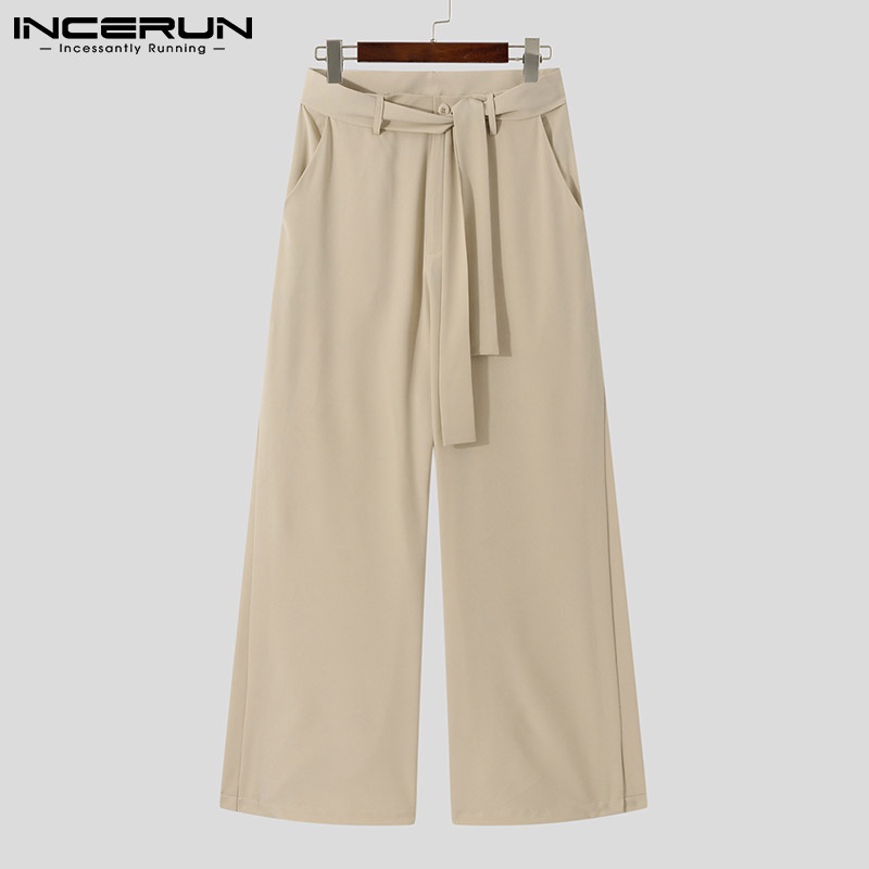 Quần dài Incerun xẻ tà bên hông có 3 màu thời trang kèm thắt lưng dành cho nam