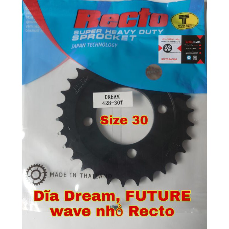 Dĩa Dream, WAVE nhỏ,FUTURE Recto, size 30