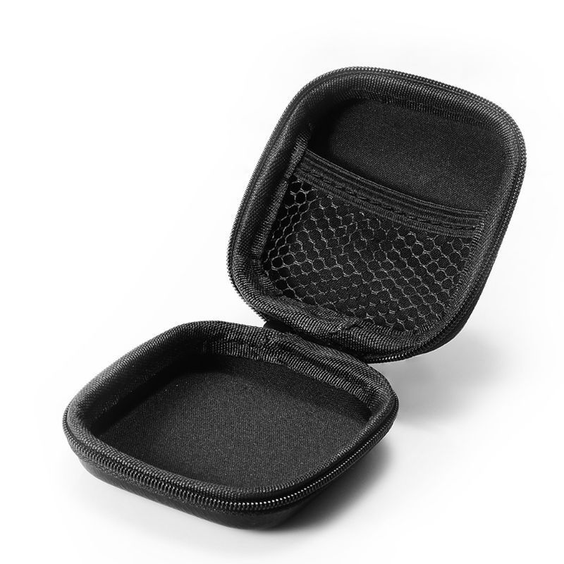 Hộp đựng tai nghe/ dây cáp dữ liệu usb mini bằng da có khóa kéo tiện dụng