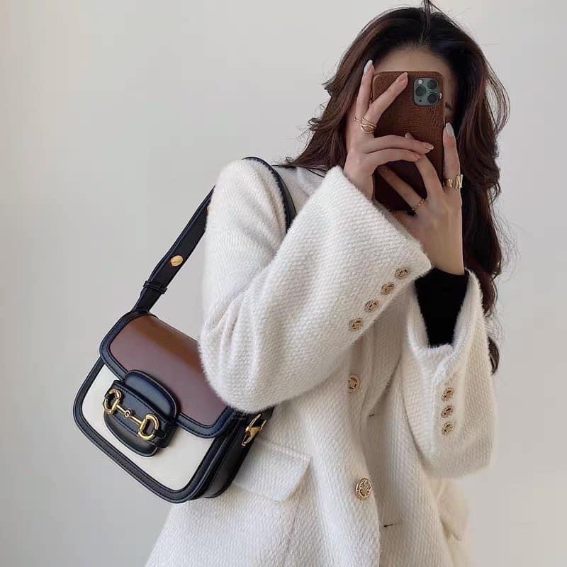 TÚI XÁCH NỮ, Túi Đeo Vai Quai Bấm Size 18cm Mẫu Mới 2022